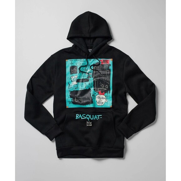 Reason Other - Reason Basquiat Hoodie Men's Black Teal Blue Equals Pi Graphic Print